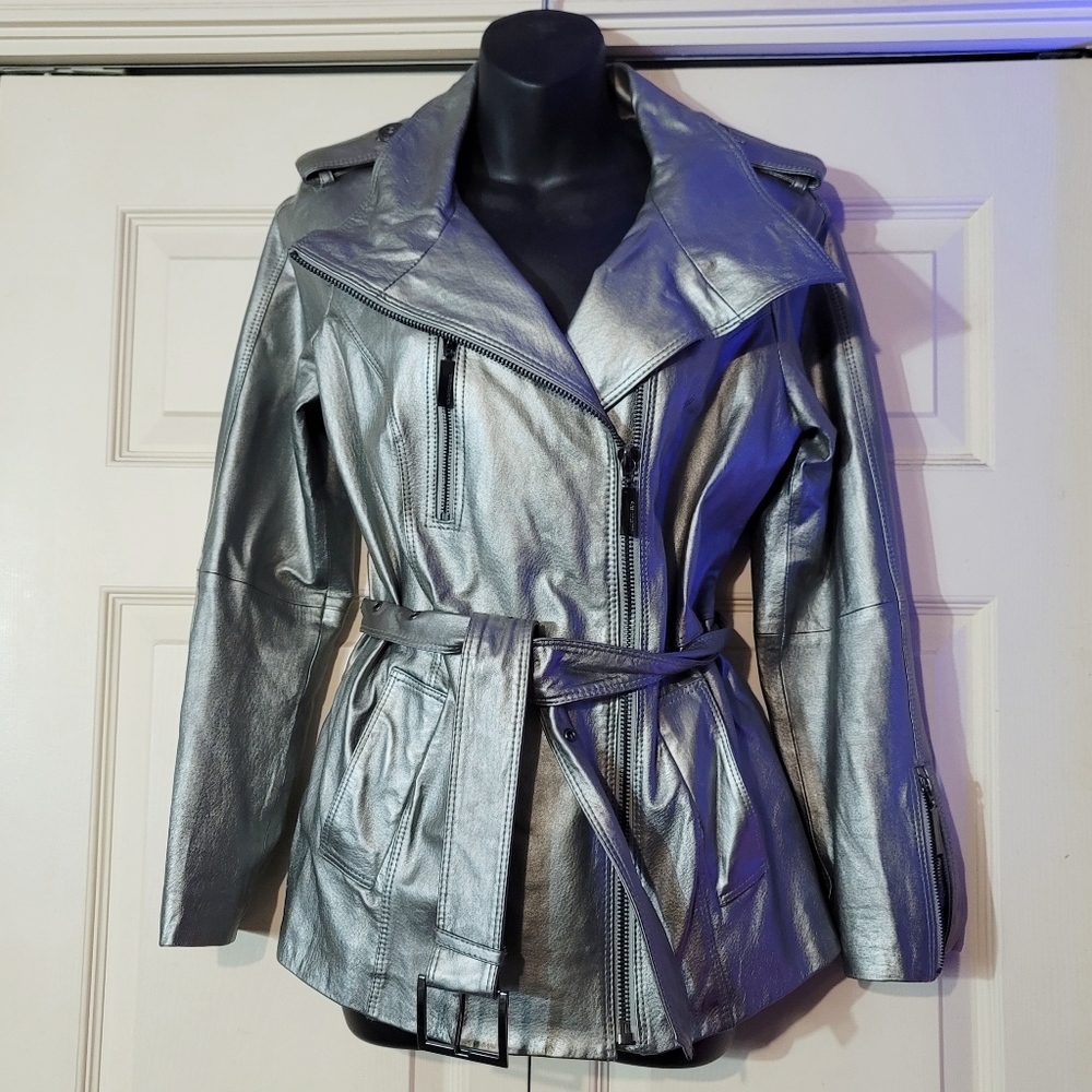 Queen Collection Silver Leather Jacket